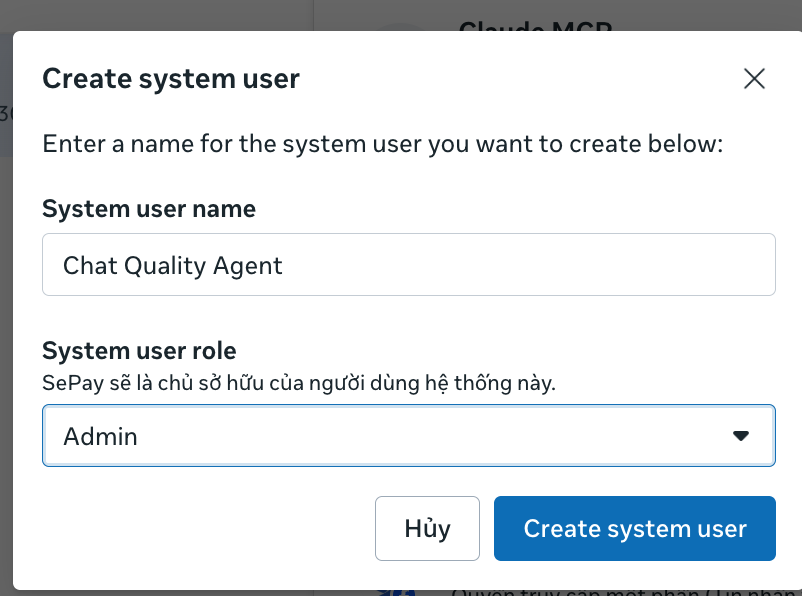 Tạo System User