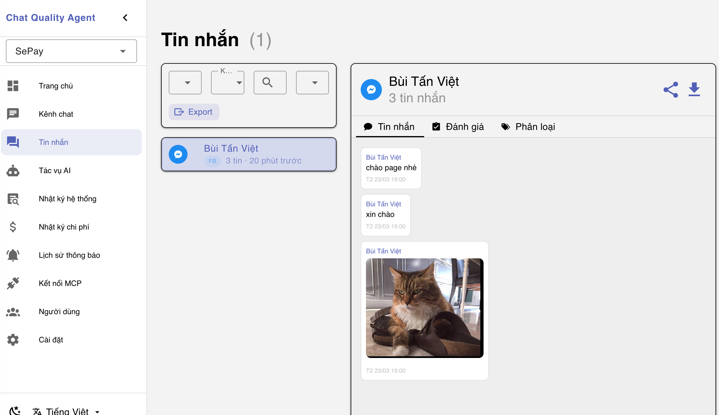 Tin nhắn đã đồng bộ